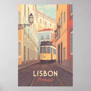 Affiche de voyage Lisbonne Portugal