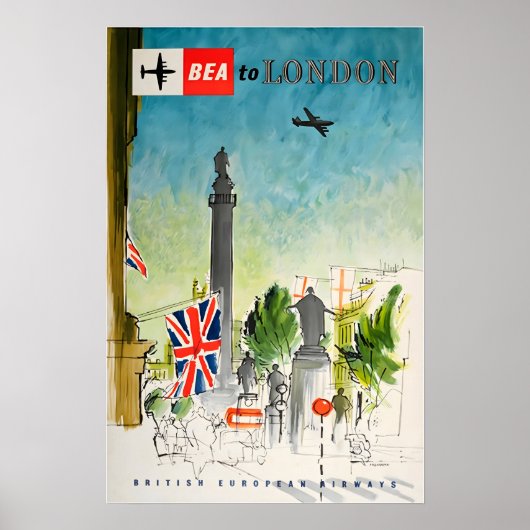 Affiche de voyage Londres Angleterre Impression d' (Devant)