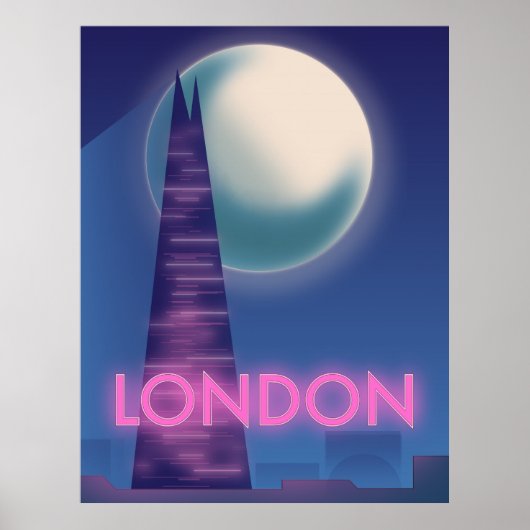 Affiche de voyage Londres néon (Devant)