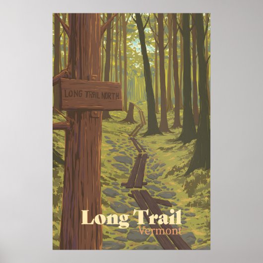 Affiche de voyage Long Trail Vermont (Devant)