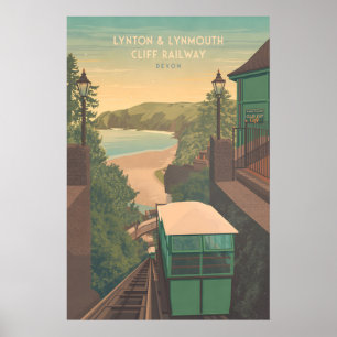 Affiche de voyage Lynton et Lynmouth Cliff Railway