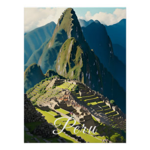 Affiche de voyage Machu Picchu Pérou