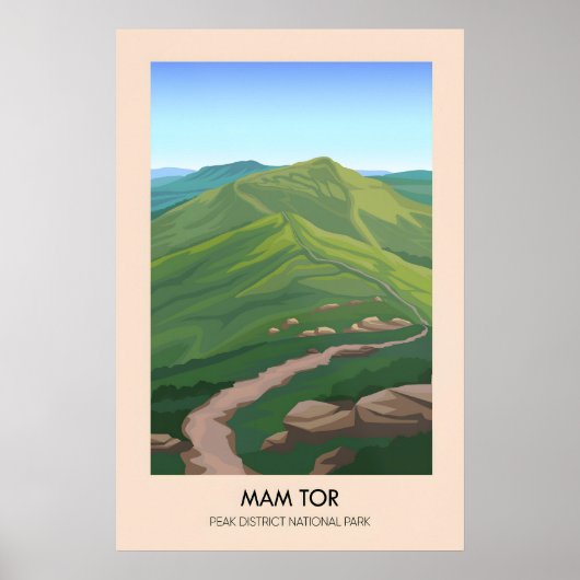 Affiche de voyage Mam Tor Peak District (Devant)