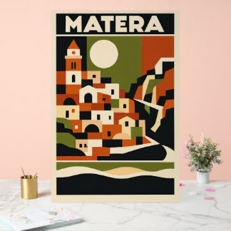 Affiche de voyage Matera Italie Bauhaus Art Géomét