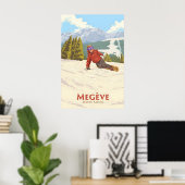 Affiche de voyage Megeve Snowboarding (Bureau à domicile)