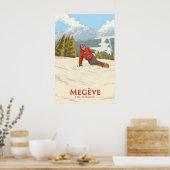 Affiche de voyage Megeve Snowboarding (Cuisine)