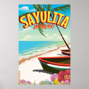 Affiche de voyage mexicaine Sayulita