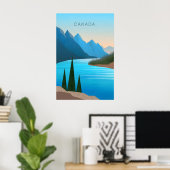 Affiche de voyage minimal au Canada (Bureau à domicile)
