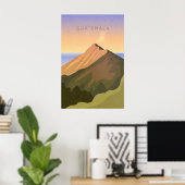 Affiche de voyage minimale au Guatemala (Bureau à domicile)