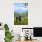 Affiche de voyage minimale au Rwanda (Bureau à domicile)