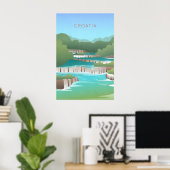 Affiche de voyage minimale Croatie (Bureau à domicile)