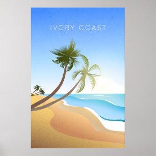 Affiche de voyage minimale de la Côte d'Ivoire