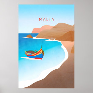 Affiche de voyage minimale de Malte