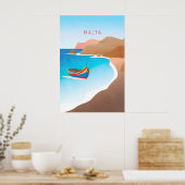 Affiche de voyage minimale de Malte (Cuisine)