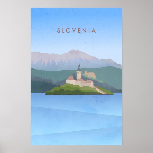 Affiche de voyage minimale de Slovénie (Devant)