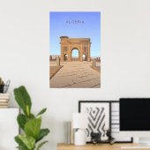Affiche de voyage minimale en Algérie (Bureau à domicile)