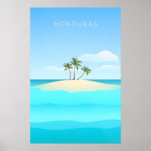 Affiche de voyage minimale Honduras (Devant)