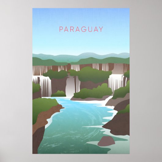 Affiche de voyage minimale Paraguay (Devant)