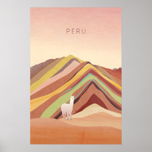 Affiche de voyage minimale Pérou