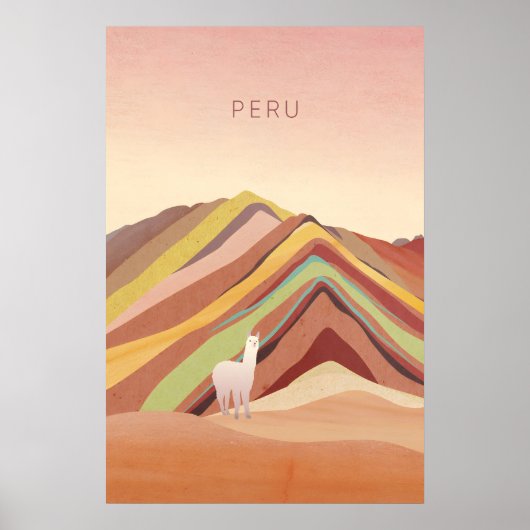 Affiche de voyage minimale Pérou (Devant)