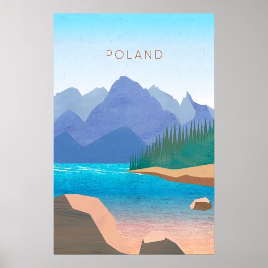 Affiche de voyage minimale Pologne (Devant)