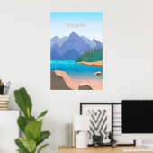 Affiche de voyage minimale Pologne (Bureau à domicile)