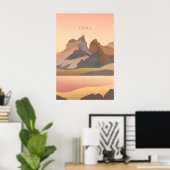 Affiche de voyage minimaliste au Chili (Bureau à domicile)