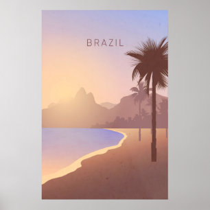 Affiche de voyage minimaliste Brésil
