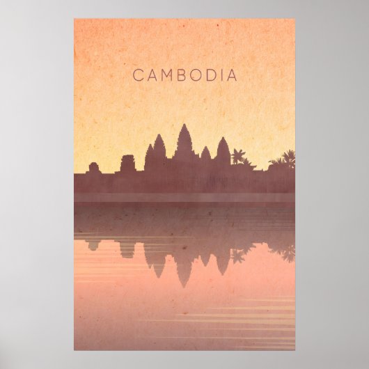 Affiche de voyage minimaliste Cambodge (Devant)