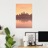 Affiche de voyage minimaliste Cambodge (Bureau à domicile)