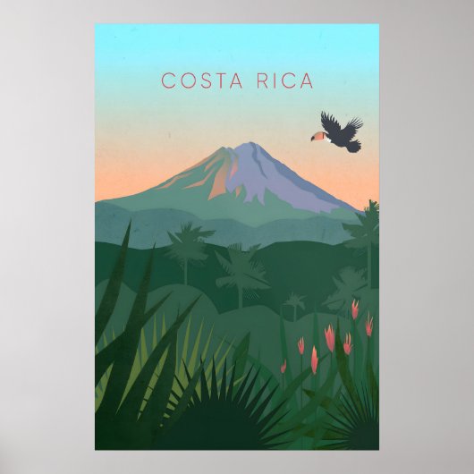 Affiche de voyage minimaliste Costa Rica (Devant)