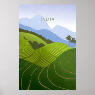 Affiche de voyage minimaliste en Inde