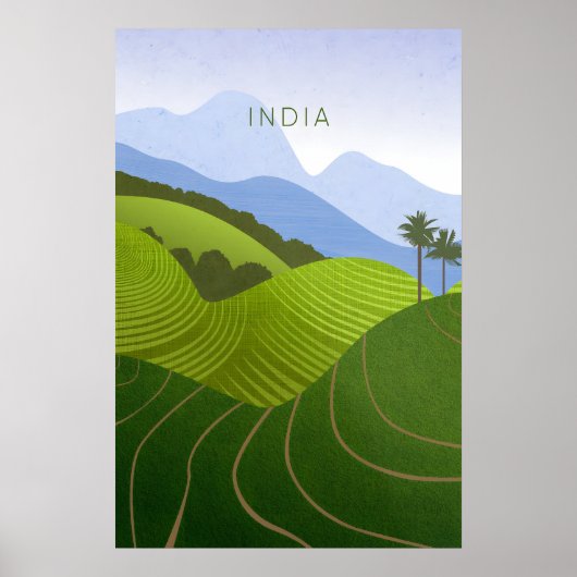 Affiche de voyage minimaliste en Inde (Devant)