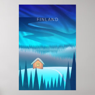 Affiche de voyage minimaliste Finlande