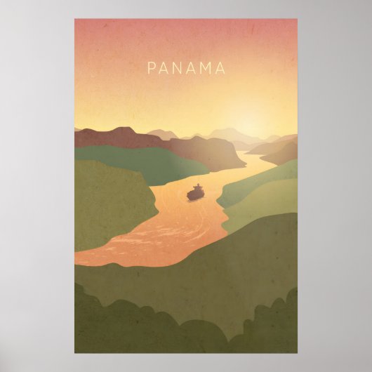 Affiche de voyage minimaliste Panama (Devant)