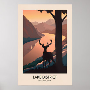 Affiche de voyage moderne du parc national du Lake