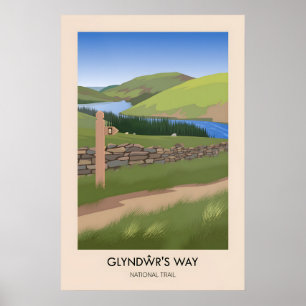 Affiche de voyage moderne du sentier national Glyn
