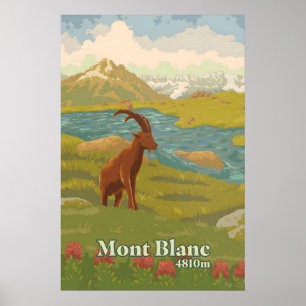 Affiche de voyage Mont-Blanc