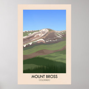 Affiche de voyage Mont Bross Colorado USA