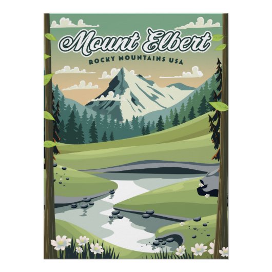 Affiche de voyage Mont Elbert Montagnes Rocheuses (Devant)