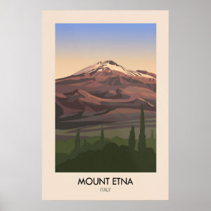 Affiche de voyage Mont Etna Italie
