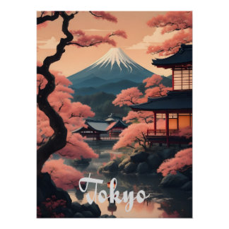 Affiche de voyage Mont Fuji Tokyo