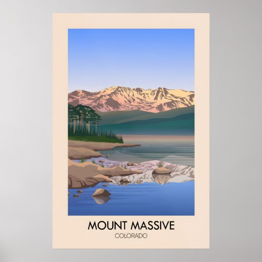 Affiche de voyage Mont Massive Colorado USA (Devant)