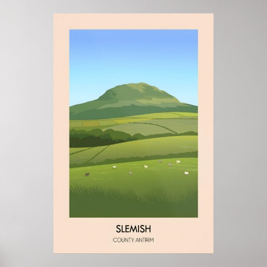 Affiche de voyage Mont Slemish Comté d'Antrim (Devant)