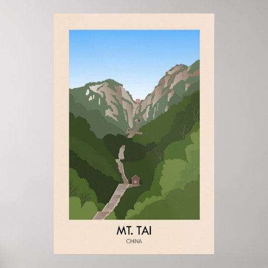 Affiche de voyage Mont Tai Chine (Devant)