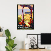 Affiche de voyage Monte-Carlo Monaco Beach (Bureau à domicile)