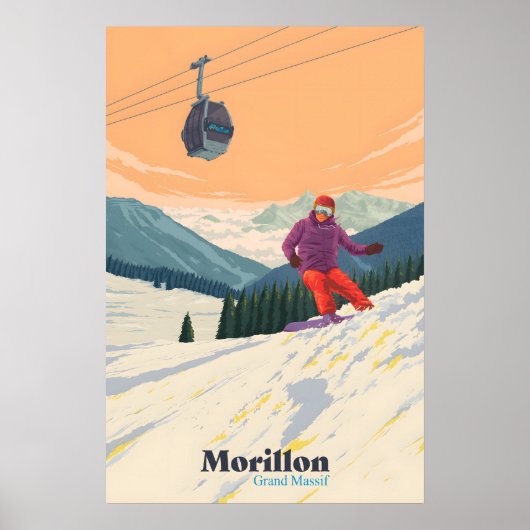 Affiche de voyage Morillon Snowboard (Devant)