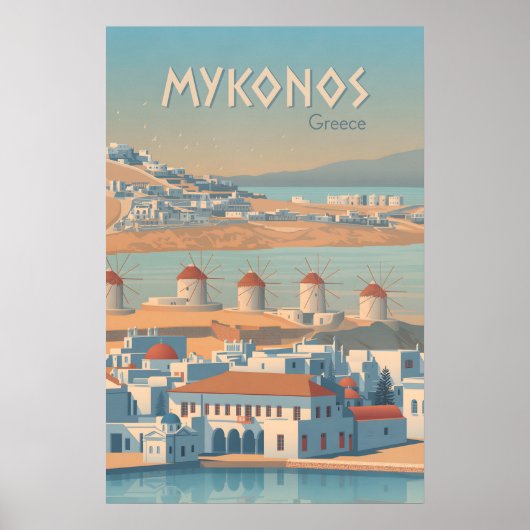 Affiche de voyage Mykonos Grèce (Devant)