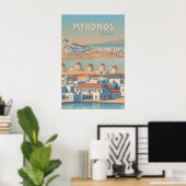 Affiche de voyage Mykonos Grèce (Bureau à domicile)