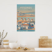 Affiche de voyage Mykonos Grèce (Cuisine)